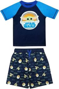img 4 attached to Dreamwave 2 Piece Rash Guard & Swim Trunks Set: Ultimate Comfort and Style for Water Activities!