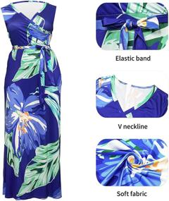 img 1 attached to 👗 Stunning V-Neck Sleeveless Maxi Dress for Plus Size Women - Runwind Printed Wrap Dresses