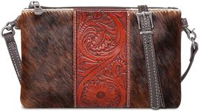 img 4 attached to 👜 Stylish and Functional Montana West Cowhair Leather Crossbody Bag: Ideal Cell Phone Purse Wallet for Women, Perfect for Western Cowgirls - Compact and Trendy Small Clutch Crossbody Bag