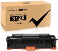 🖨️ v4ink 1pk high yield black toner cartridge replacement for hp 312x 312a cf380a cf380x ink - designed for hp pro mfp m476nw m476dn m476dw m476 printer logo