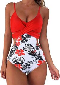 img 4 attached to Mycoco Womens Swimsuits Monokini Bathing Women's Clothing for Swimsuits & Cover Ups