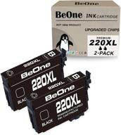 🖨️ high quality 2-pack beone remanufactured ink cartridge for epson 220 xl 220xl t220 t220xl black - compatible with workforce wf-2750 wf-2630 wf-2650 wf-2760 wf-2660 & expression xp-420 xp-320 xp-424 printer logo