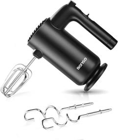 img 4 attached to 🔌 BONSO Hand Mixer - Electric 5-Speed Portable Whisk Handheld Mixer for Whipping, Mixing Cookies, Brownies, Cakes, Dough, Batters, Meringues - Includes Beaters and Dough Hooks