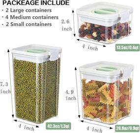 img 3 attached to 🥦 Airtight Food Storage Containers with Lids - VEKAYA 8-14 Pieces Leakproof Switched Kitchen Dry Food Storage Container for Organizing Pantry (Green, 8pcs)