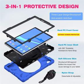 img 3 attached to 📱 BRAECN Case for Lenovo M10 Plus FHD: Heavy-Duty Drop-Proof Rugged Hybrid Case with Built-in Stand