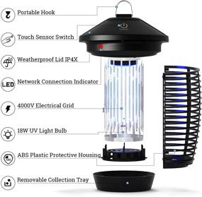 img 1 attached to 🦟 PandaJoy Bug Zapping Indoor Mosquito Killer & Fruit Fly Trap - Electric Insect Zapper Lamp for Home Patio Garden, Indoor & Outdoor Use