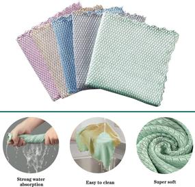 img 3 attached to 5Pcs Nanoscale Cleaning Cloth - Easy Clean Fish Scale Microfiber Cloth (5 Colors, 15.7 in x 11.8 in): No Watermark or Streaks on Glass, Dishes, Mirrors!