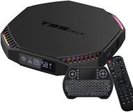 android tv box 11.0 - easytone smart tv box 8gb ram 64gb rom rk3566 quad core chip - wifi gigabit ethernet bt 4.0 8k 3d - blacklit беспроводная клавиатура в комплекте логотип