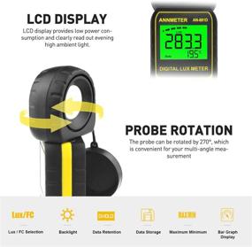 img 3 attached to 📏 ANNMETER AN-881D Digital Illuminance Meter, Lux Meter with 0.01-400,000 Lux (0.01-40,000 FC) Foot Candle Measuring Ranges, Light Meter for Plants, Par Meter with 270° Rotatable Sensor