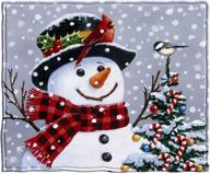 ❄️ super soft plush fleece snowman throw blanket logo