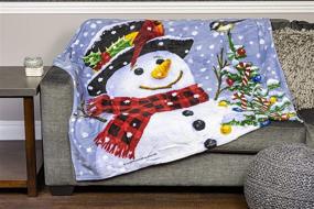 img 1 attached to ❄️ Super Soft Plush Fleece Snowman Throw Blanket