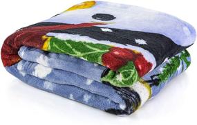 img 2 attached to ❄️ Super Soft Plush Fleece Snowman Throw Blanket