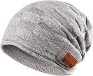 pococina wireless headphone beanie music hat cap for men women - 014 light gray logo