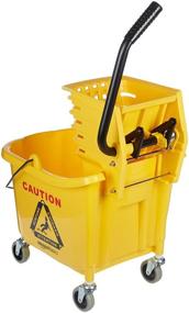 img 3 attached to 🧼 Amazon Basics 35 Quart Yellow Side Press Wringer Combo Commercial Mop Bucket on Wheels: Efficient Cleaning Solution