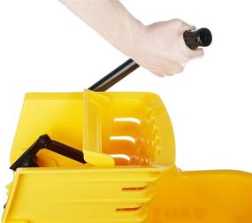 img 1 attached to 🧼 Amazon Basics 35 Quart Yellow Side Press Wringer Combo Commercial Mop Bucket on Wheels: Efficient Cleaning Solution