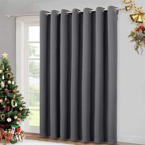 img 4 attached to 🌟 NICETOWN Patio Sliding Door Curtain - Wide Blackout Curtains for Grey Sliding Glass Door (Gray, 100 inches W x 84 inches L): Keep Warm with Stylish Draperies