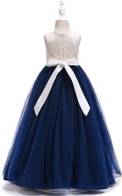 img 1 attached to 👗 Weileenice Big Girls Lace Bridesmaid Dress Flower Kid Wedding Ball Gown - Sizes 3-16 Years