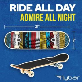 img 3 attached to 🛹 Maximize Skateboarding Fun with Flybar's 31” x 8” Complete Beginner Skateboards - Explore 7 Unique Designs!