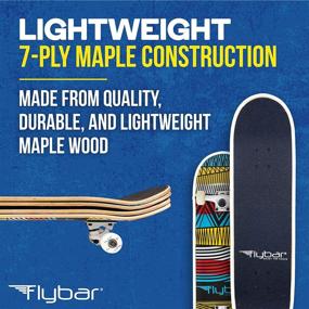 img 2 attached to 🛹 Maximize Skateboarding Fun with Flybar's 31” x 8” Complete Beginner Skateboards - Explore 7 Unique Designs!