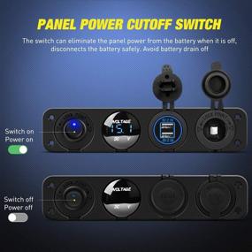 img 1 attached to 🔌 Nilight 4-in-1 Charger Socket Panel: USB Power Outlet, Voltmeter, Cigarette Lighter Socket, LED Rocker Switch; Ideal for Trucks, Cars, Boats, RVs; 2-Year Warranty