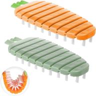 🥕 2-piece flexible vegetable brush set: convenient produce and veggie cleaning brushes with carrot pattern design - ideal kitchen cleaning tools (orange, green) logo