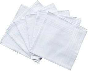 img 3 attached to 🧦 Premium Solid White Cotton Handkerchiefs by UQ