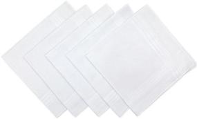 img 4 attached to 🧦 Premium Solid White Cotton Handkerchiefs by UQ