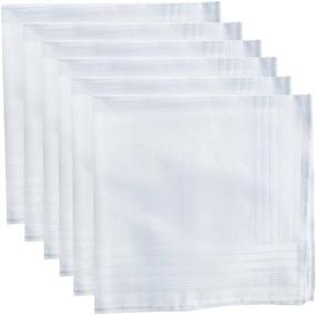 img 1 attached to 🧦 Premium Solid White Cotton Handkerchiefs by UQ