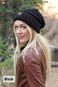 img 2 attached to Funky Junque Exclusives Women's Beanie: Oversized Slouchy Hat with Ribbed Knit for Warmth