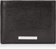 👛 armani exchange leather tri-fold credit wallet logo