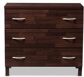 img 1 attached to 🗄️ Baxton Studio Wholesale Interiors Mason Oak Brown 3 Drawer Storage Chest with Wood Finish