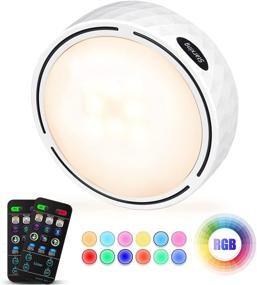 img 4 attached to Convenient and Versatile: Starxing 5-inch Wireless Puck Light with Remote Control - Battery Operated Ceiling Light for Kitchen Cabinet, Closet, Bedroom, Stairs - Shower Light Option - Includes DC Power Cord/ Sticker (White)