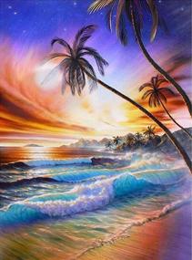 img 4 attached to 🖼️ Enhance Your Home Décor with DIY 5D Diamond Painting Kit for Adults: Beach Diamond Art Kits - Spark Your Creativity and Relieve Stress 12x16 Inch