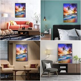 img 1 attached to 🖼️ Enhance Your Home Décor with DIY 5D Diamond Painting Kit for Adults: Beach Diamond Art Kits - Spark Your Creativity and Relieve Stress 12x16 Inch