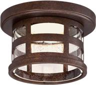 🏞️ enhance your outdoor/indoor spaces with the design house 587212 washburn integrated led ceiling light in rustic bronze, featuring clear seedy glass – perfect for porch, entryway, patio, and hallway lighting, 10 логотип