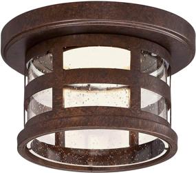 img 4 attached to 🏞️ Enhance Your Outdoor/Indoor Spaces with the Design House 587212 Washburn Integrated LED Ceiling Light in Rustic Bronze, featuring Clear Seedy Glass – Perfect for Porch, Entryway, Patio, and Hallway Lighting, 10