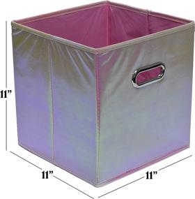 img 3 attached to 📦 6 Pack of Foldable Cube Storage Bins - Collapsible Fabric Storage Cubes, Ideal Organizers for Shelf, Closet, or Underbed. Perfect for Clothes or Kids Toy Storage - Shiny Pink Finish