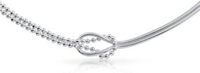 img 1 attached to 🔗 Infinity Love Knot Anklet Ankle Bracelet for Women with Beaded Ball Snake Chain Made of 925 Sterling Silver, Adjustable Size from 9 to 10 Inches