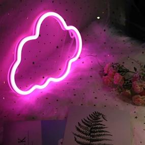 img 3 attached to 🌥️ Cloud Light: Aesthetic Led Signs for Pink Teen Girl Room Decor & Bedroom Aesthetic - Perfect Home Decoration, Bar & Kids Night Light