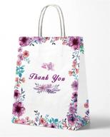 🌸 neeho 50 pcs thank you gift bags with floral design - perfect for small business, weddings & baby showers! logo