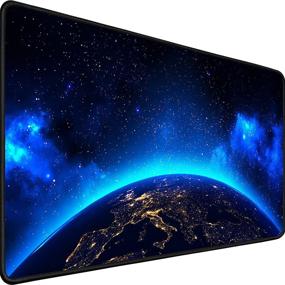 img 4 attached to 🖱️ Прочный игровой коврик для мыши XXL, размер 31.5 "x15.7" x0.12 ", водонепроницаемое антискользящее основание с обработанными краями для домашнего офиса и игровой работы.