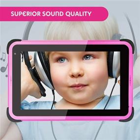 img 2 attached to 👧 7-inch Kids Tablet with 2GB RAM, 32GB Storage, Android 10, Kidoz Learning, COPPA Certified, IPS HD Display, WiFi, Disney + APP Compatible - Pink