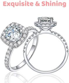 img 3 attached to Brilliant Moissanite Engagement Ring - Sterling Women's Jewelry for Wedding & Engagement