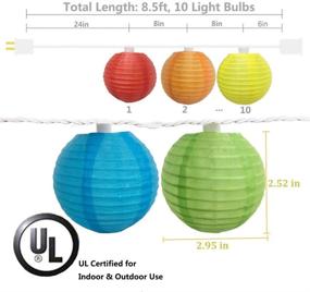 img 3 attached to Multicolor Mini Lantern String Lights - 8.5Ft, 10 Nylon Hanging Lanterns, Plug in, Connectable up to 25 Strands - Ideal for Patio, Bedroom, Party, Wedding, Bistro