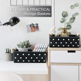 img 2 attached to Grey Felt Storage Baskets - Small Containers for Organizing Underwear, Socks, Toiletries & More. Perfect Bathroom Organizer Bin or Fabric Cubes for Home Storage.