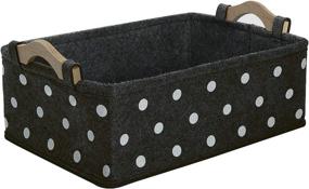 img 4 attached to Grey Felt Storage Baskets - Small Containers for Organizing Underwear, Socks, Toiletries & More. Perfect Bathroom Organizer Bin or Fabric Cubes for Home Storage.