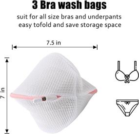 img 3 attached to 🧺 KATEI STORY Laundry Bag Bra Washing Bags Set Of 3: High Permeability Fine Mesh Bra Bag with Exclusive Lock to Prevent Zipper Shifting - Reusable and Effective!