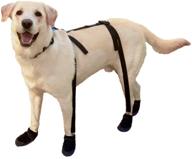 canine snuggy boots with footwear suspenders, x-large size, in black logo