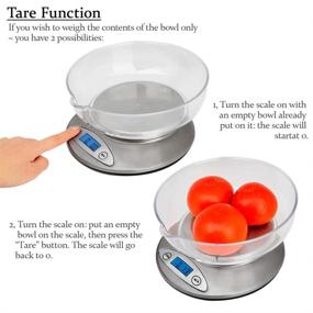 img 1 attached to 🥣 Removable Bowl Digital Kitchen Scale, Multifunctional Electronic Food Scale for Cooking and Baking, LCD Display, 0.1oz/1g Accuracy, 5000g Capacity