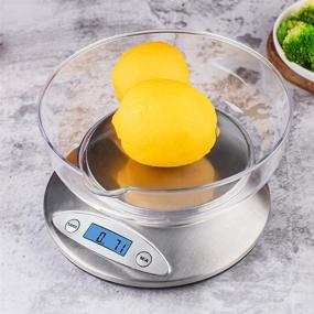 img 4 attached to 🥣 Removable Bowl Digital Kitchen Scale, Multifunctional Electronic Food Scale for Cooking and Baking, LCD Display, 0.1oz/1g Accuracy, 5000g Capacity